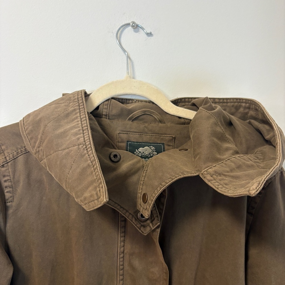 Roots Canada Green Cotton Cargo Utility Field Jacket, Zip + Snap, Pockets Medium - Picture 3 of 16